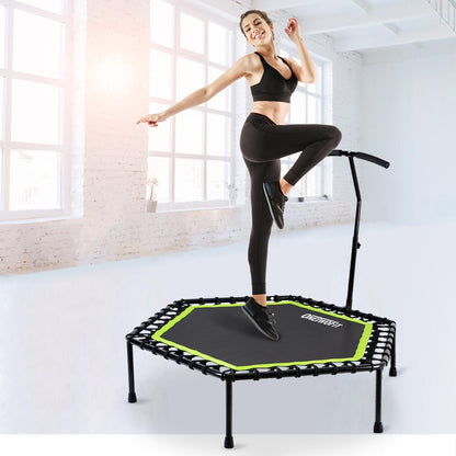 women jumping on a ONETWOFIT Rebounder 